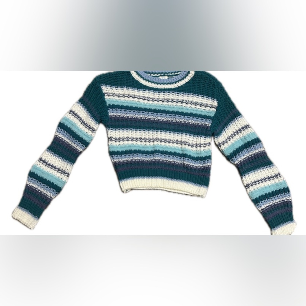 Kids Striped Blue and Green Sweater. Size XXS (4/5)